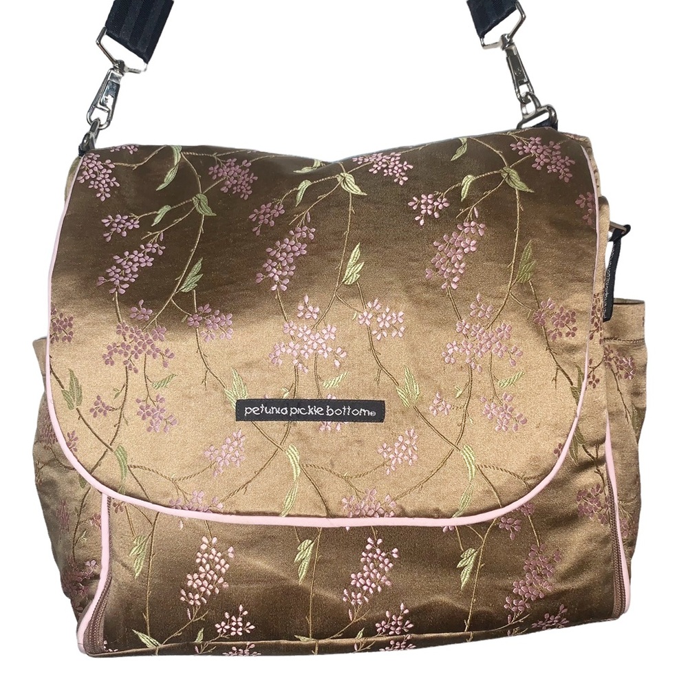 Petunia Pickle Bottom Baby Bag - Tan Floral Pink